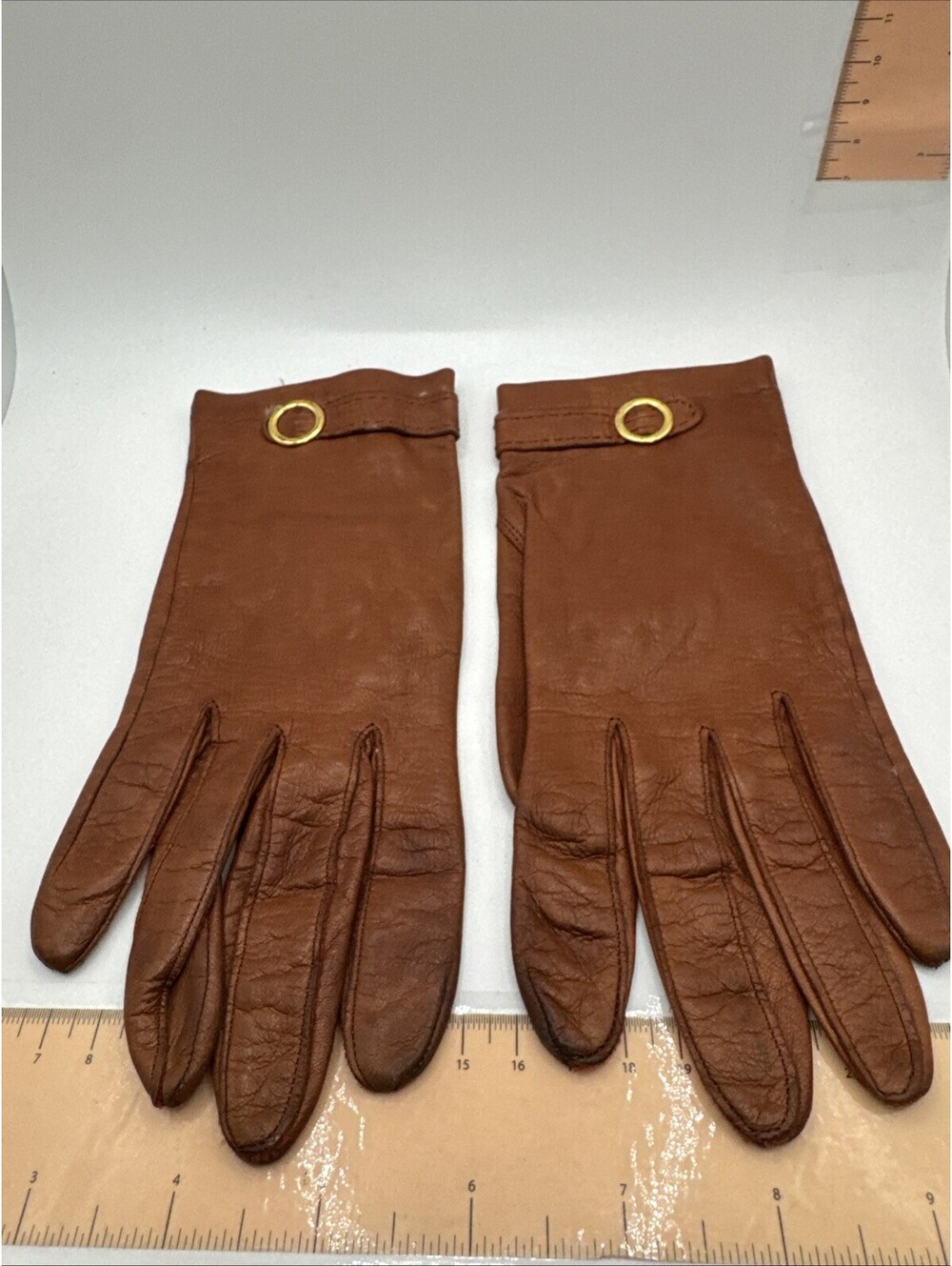 Vintage Brown Giselle Gloves Size 6.5